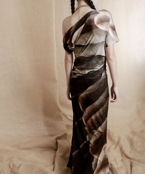 Feather Print Mermaid Dress